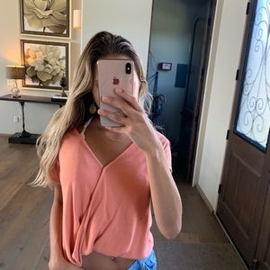 Free people peach blouse